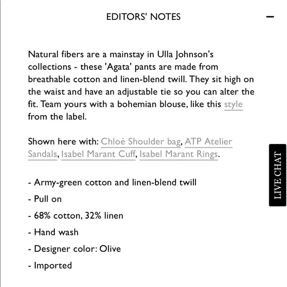 🔥Flash Sale🔥Ulla Johnson High Rise Pants - Picture 5 of 8